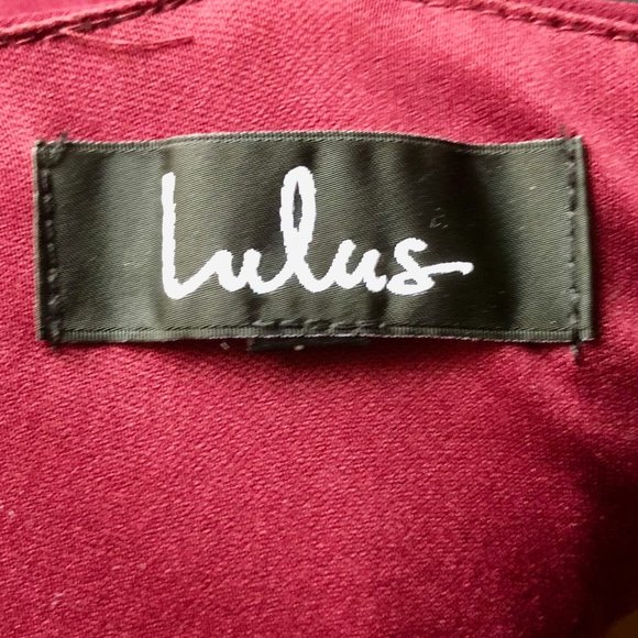 BURGUNDY HIGH-LOW WRAP DRESS - Picture 7 of 7